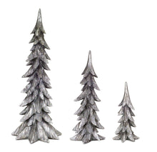Load image into Gallery viewer, Silver Shimmer Holiday Tree Decor (Set of 3)
