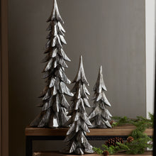 Load image into Gallery viewer, Silver Shimmer Holiday Tree Decor (Set of 3)
