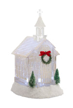 Load image into Gallery viewer, LED Church Snow Globe with Pine Accents 10.5&quot;H
