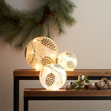 Load image into Gallery viewer, LED Frosted Gold Pinecone Orb (Set of 3)
