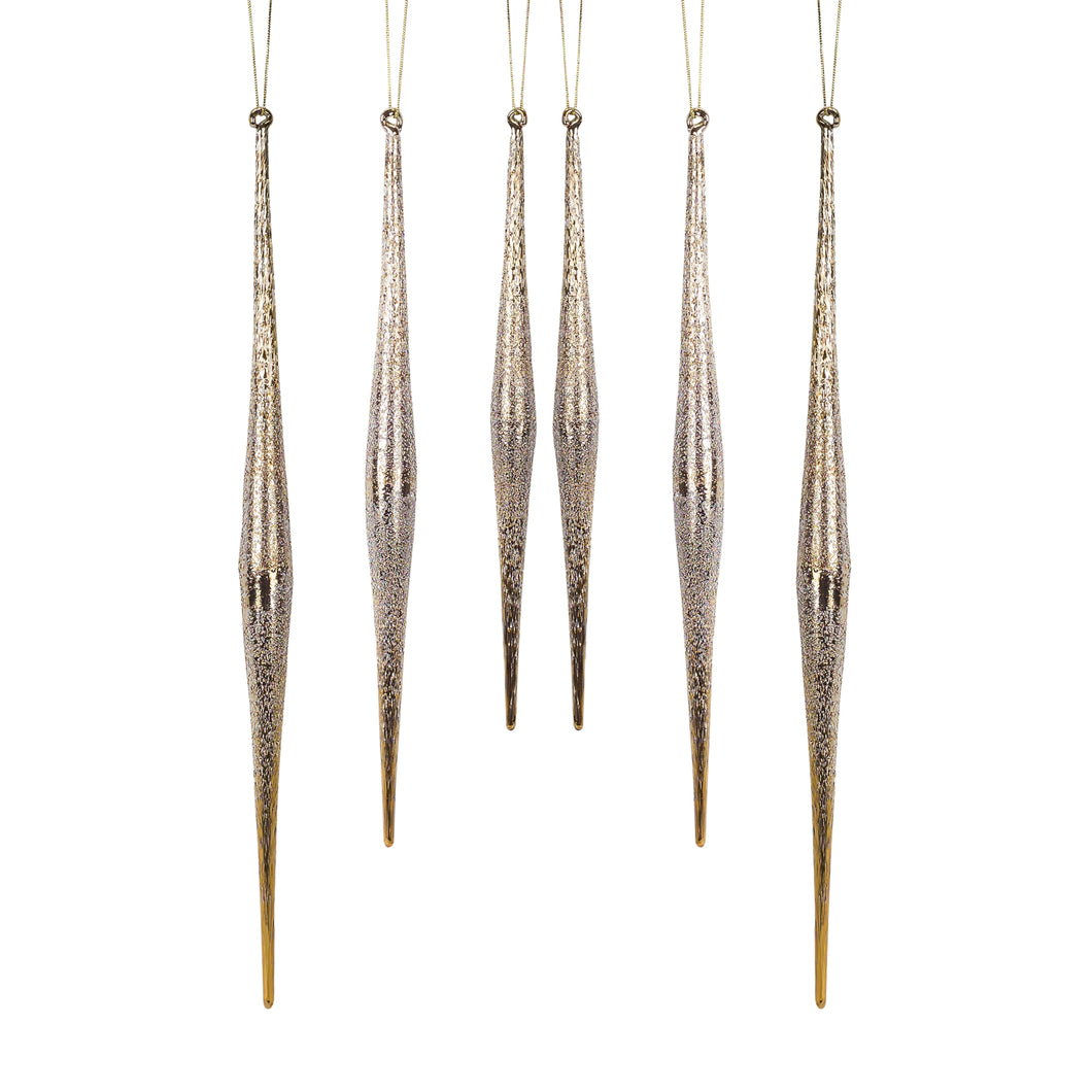 Gold and Silver Ombre Drop Ornament (Set of 6)