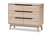 Load image into Gallery viewer, Baxton Studio Fella Mid-Century Modern Two-Tone Oak and Grey Wood 6-Drawer Dresser
