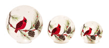 Load image into Gallery viewer, LED Frosted Glass Cardinal and Pine Orb (Set of 3)
