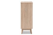 Load image into Gallery viewer, Baxton Studio Fella Mid-Century Modern Two-Tone Oak and Grey Wood 5-Drawer Chest
