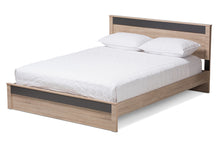 Load image into Gallery viewer, Baxton Studio Jamie Modern and Contemporary Two-Tone Oak and Grey Wood Queen Size Platform Bed
