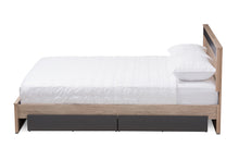 Load image into Gallery viewer, Baxton Studio Jamie Modern and Contemporary Two-Tone Oak and Grey Wood Queen 2-Drawer Queen Size Storage Platform Bed
