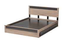 Load image into Gallery viewer, Baxton Studio Jamie Modern and Contemporary Two-Tone Oak and Grey Wood Queen 2-Drawer Queen Size Storage Platform Bed

