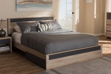 Load image into Gallery viewer, Baxton Studio Jamie Modern and Contemporary Two-Tone Oak and Grey Wood Queen 2-Drawer Queen Size Storage Platform Bed

