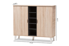 Load image into Gallery viewer, Baxton Studio Adelina Mid-Century Modern 2-door Oak and Grey Wood Shoe Cabinet
