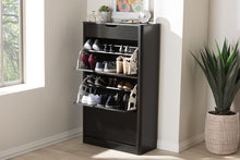 Load image into Gallery viewer, Baxton Studio Cayla Modern and Contemporary Black Wood Shoe Cabinet
