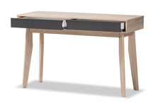 Load image into Gallery viewer, Baxton Studio Fella Mid-Century Modern 2-Drawer Oak and Grey Wood Study Desk
