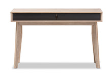 Load image into Gallery viewer, Baxton Studio Fella Mid-Century Modern 2-Drawer Oak and Grey Wood Study Desk
