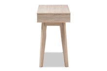 Load image into Gallery viewer, Baxton Studio Fella Mid-Century Modern 2-Drawer Oak and Grey Wood Study Desk
