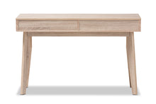 Load image into Gallery viewer, Baxton Studio Fella Mid-Century Modern 2-Drawer Oak and Grey Wood Study Desk
