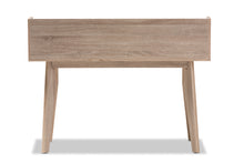 Load image into Gallery viewer, Baxton Studio Fella Mid-Century Modern 4-Drawer Oak and Grey Wood Study Desk
