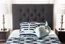 Load image into Gallery viewer, Baxton Studio Windsor Modern and Contemporary Dark Grey Fabric Twin Size Headboard
