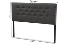 Load image into Gallery viewer, Baxton Studio Windsor Modern and Contemporary Dark Grey Fabric Queen Size Headboard
