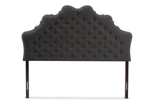 Load image into Gallery viewer, Baxton Studio Hilda Modern and Contemporary Dark Grey Fabric King Size Headboard
