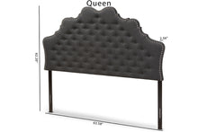 Load image into Gallery viewer, Baxton Studio Hilda Modern and Contemporary Dark Grey Fabric Queen Size Headboard
