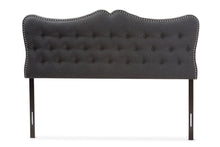 Load image into Gallery viewer, Baxton Studio Emma Modern and Contemporary Dark Grey Fabric Queen Size Headboard
