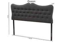 Load image into Gallery viewer, Baxton Studio Emma Modern and Contemporary Dark Grey Fabric Queen Size Headboard
