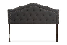 Load image into Gallery viewer, Baxton Studio Edith Modern and Contemporary Dark Grey Fabric King Size Headboard
