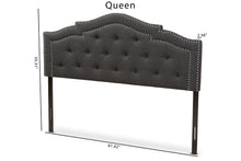 Load image into Gallery viewer, Baxton Studio Edith Modern and Contemporary Dark Grey Fabric Queen Size Headboard
