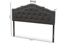 Load image into Gallery viewer, Baxton Studio Edith Modern and Contemporary Dark Grey Fabric King Size Headboard

