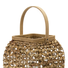 Load image into Gallery viewer, Woven Wicker Lantern with Glass Insert 16&quot;H
