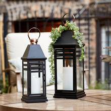 Load image into Gallery viewer, Modern Metal Lantern with Gold Accent (Set of 2)
