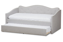 Load image into Gallery viewer, Baxton Studio Kaija Modern and Contemporary Greyish Beige Fabric Daybed with Trundle
