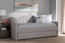 Load image into Gallery viewer, Baxton Studio Kaija Modern and Contemporary Greyish Beige Fabric Daybed with Trundle

