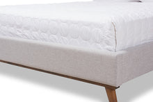 Load image into Gallery viewer, Baxton Studio Valencia Mid-Century Modern Greyish Beige Fabric Queen Size Platform Bed
