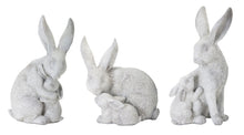 Load image into Gallery viewer, White Stone Garden Rabbit with Baby Bunny Figurine (Set of 6)
