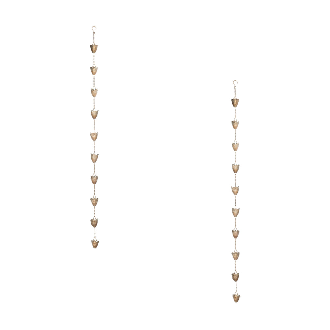Bronze Metal Bumble Bee Rain Chain 6'L