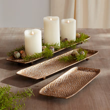Load image into Gallery viewer, Hammered Metal Tray with Washed Finish (Set of 3)
