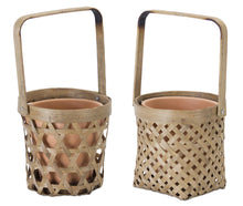 Load image into Gallery viewer, Woven Bamboo Basket with Terra Cotta Pot Insert (Set of 6)
