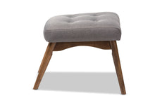 Load image into Gallery viewer, Baxton Studio Waldmann Mid-Century Modern Grey Fabric Upholstered Ottoman
