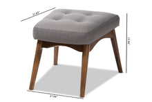 Load image into Gallery viewer, Baxton Studio Waldmann Mid-Century Modern Grey Fabric Upholstered Ottoman
