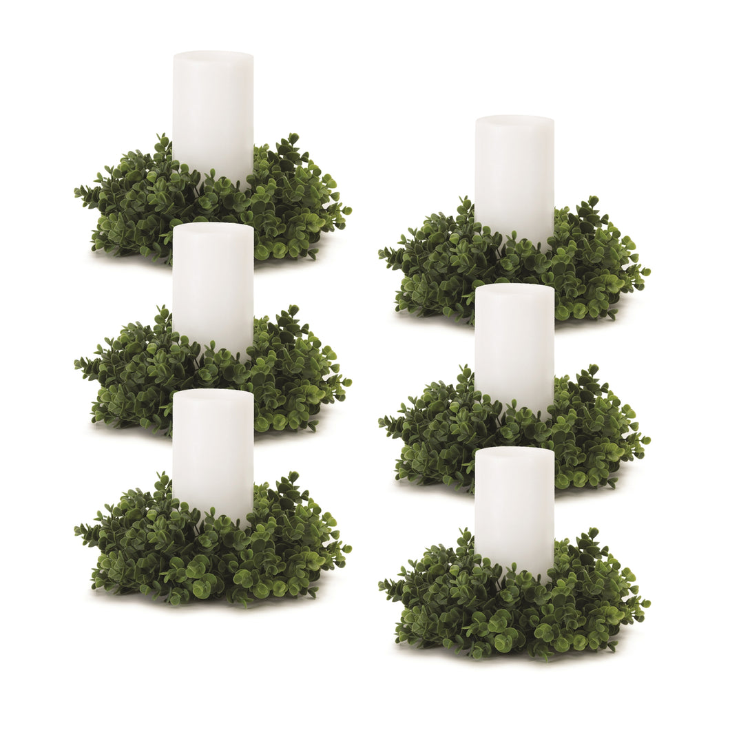 Eucalyptus Foliage Candle Ring (Set of 6)