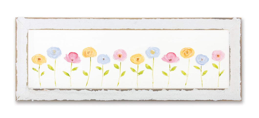 Wood Framed Screen with Floral Painting 24