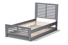 Load image into Gallery viewer, Baxton Studio Sedona Modern Classic Mission Style Grey-Finished Wood Twin Platform Bed with Trundle
