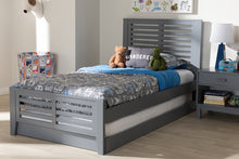 Load image into Gallery viewer, Baxton Studio Sedona Modern Classic Mission Style Grey-Finished Wood Twin Platform Bed with Trundle
