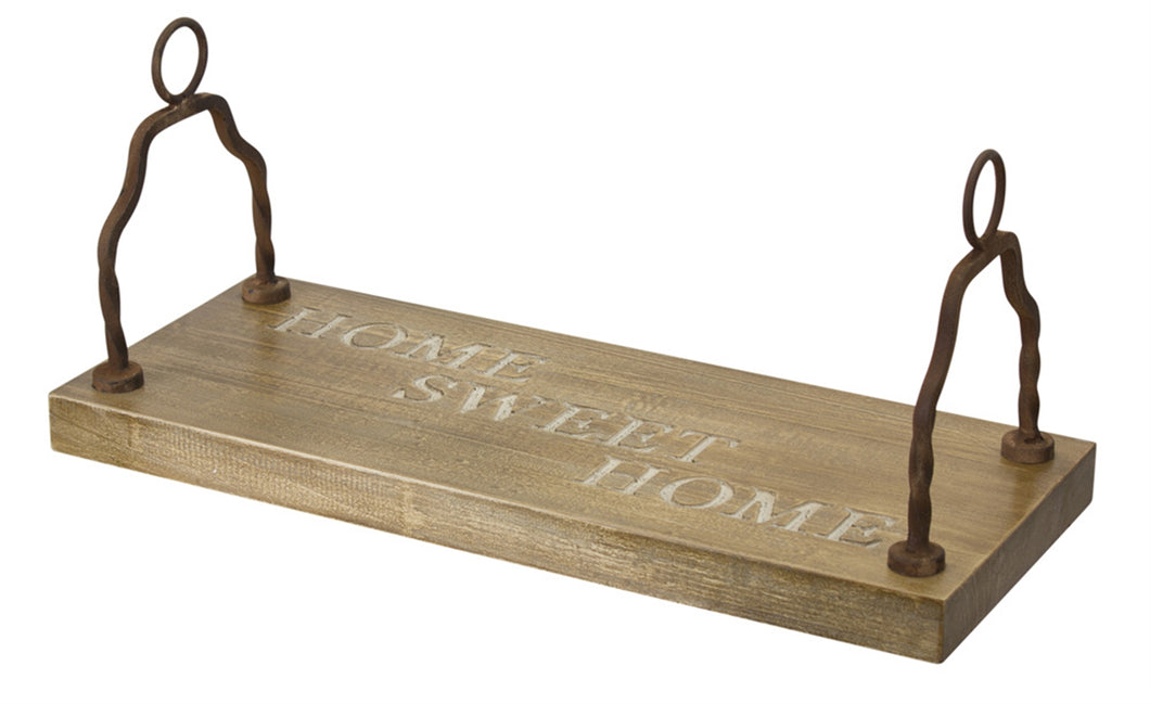 Home Sweet Home Wood Garden Swing with Metal Handles 23.5