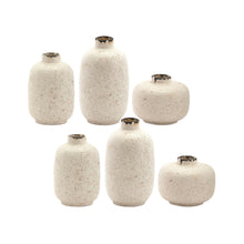 Load image into Gallery viewer, Mini Terra Cotta Bud Vase with Speckled Ivory Finish (Set of 6)
