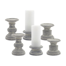Load image into Gallery viewer, Grey Terra Cotta Candle Holder Pillars (Set of 3)
