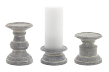 Load image into Gallery viewer, Grey Terra Cotta Candle Holder Pillars (Set of 3)
