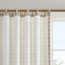 Load image into Gallery viewer, Madison Park Anaheim 100% Polyester Jacquard Rod Pocket And Back Tabs Plaid Panel With Fleece Lining- Natural MP40-6764 By Olliix
