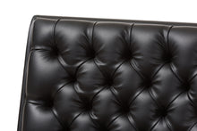 Load image into Gallery viewer, Baxton Studio Annetha Mid-Century Modern Black Faux Leather Upholstered Walnut Finished Wood Chair And Ottoman Set
