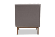 Load image into Gallery viewer, Baxton Studio Annetha Mid-Century Modern Grey Fabric Upholstered Walnut Finished Wood Lounge Chair
